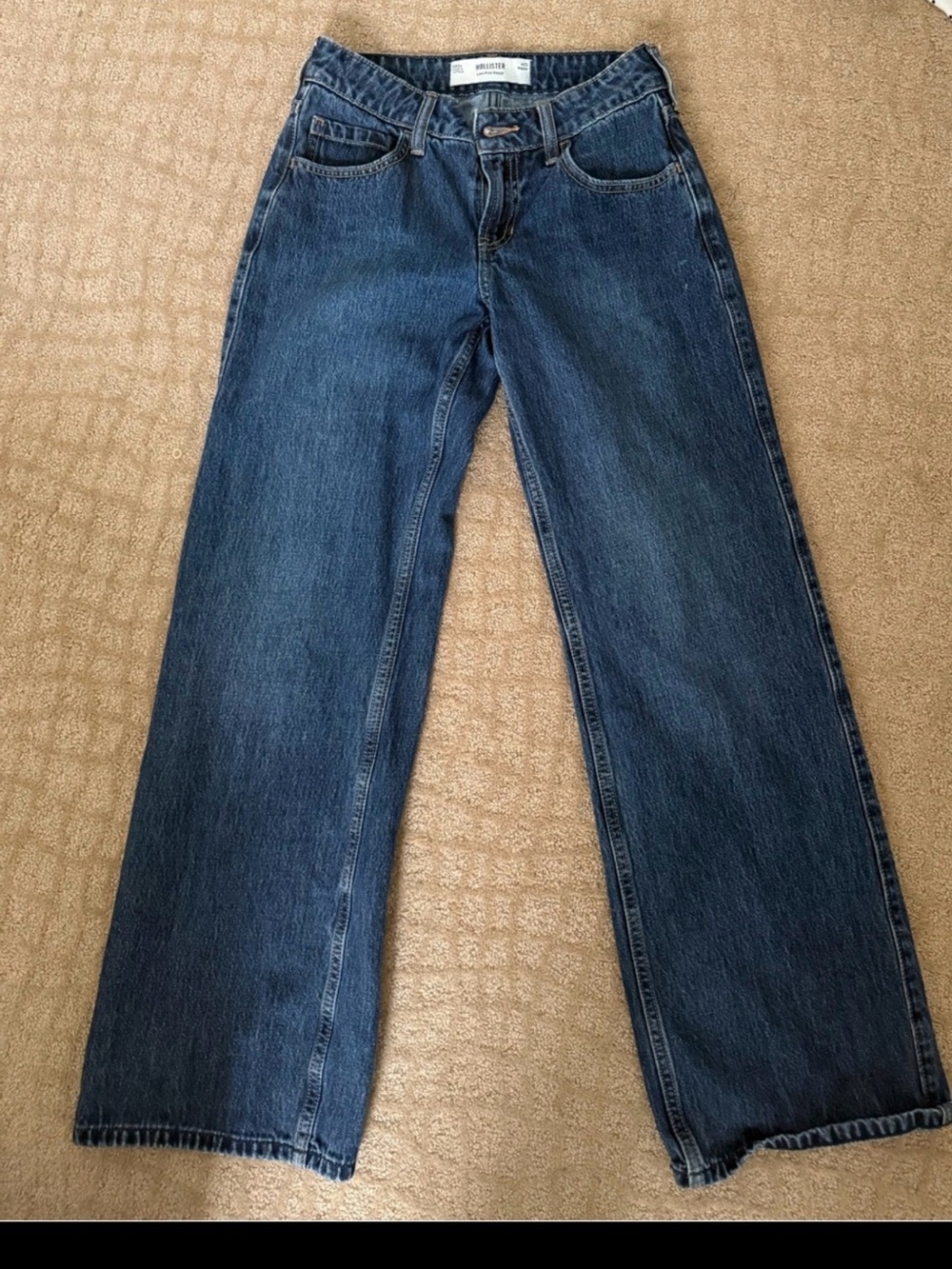 Hollister Dark Blue Low Rise Baggy Jeans
